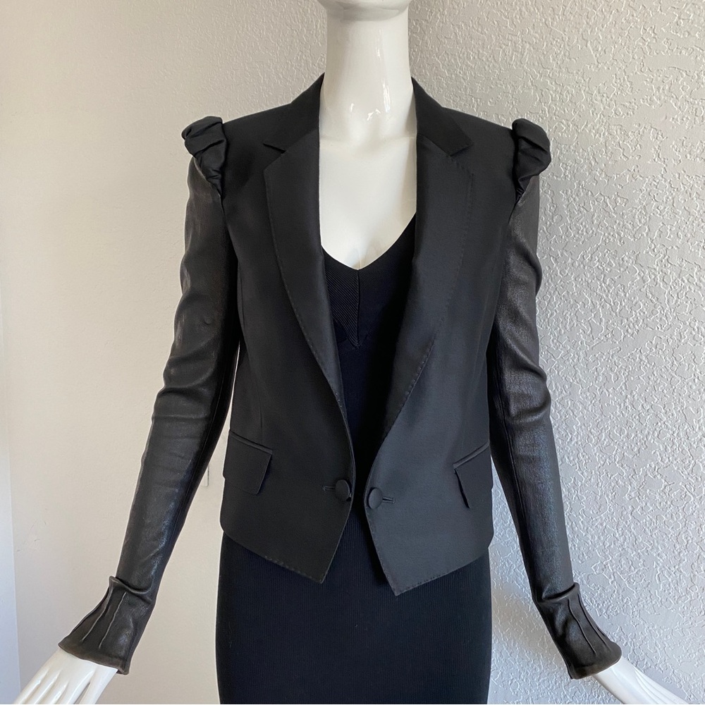 viktor & rolf black rushed shoulder blazer